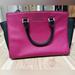 Michael Kors Bags | Michael Kors Selma Large Colorblock Satchel Pink Leather Handbag | Color: Black/Pink | Size: Os
