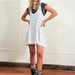 Free People Dresses | Free People Voile Trapeze Slip Dress White Combo | Color: Gray/White | Size: S