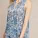 Anthropologie Tops | Anthropologie Vanessa Virginia Metallic Floral Sparkle Top Size Small Sleeveless | Color: Blue/Silver | Size: S