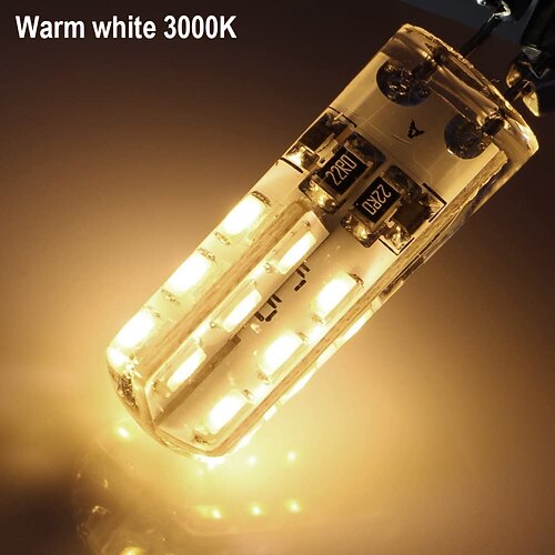 10 Stück G4 Bi-Pin-LED-Glühbirne 3 W 24 LED SMD 2835 Äquivalent Halogenlampe 30 W Warmweiß 3000 K Tageslichtweiß 6000 K 360° Abstrahlwinkel flimmerfrei DC12V AC220V AC110V Image
