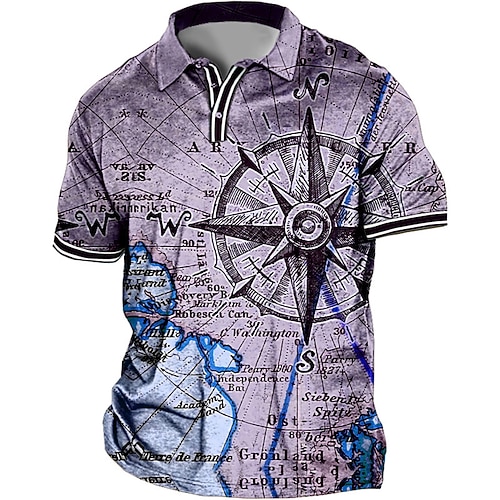 Herren Übergröße Poloshirt Groß und hoch Grafik-Drucke Umlegekragen Bedruckt Kurzarm Frühling Sommer Sport Modisch Strassenmode Designer Outdoor Strasse Oberteile Image