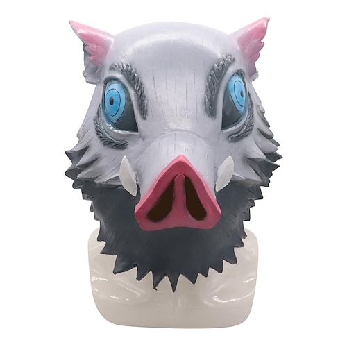 Zubehör Maske Inspiriert von Schwein Inosuke Hashibira Anime Cosplay-Zubehör Polyester Herren Damen Halloweenkostüm Image