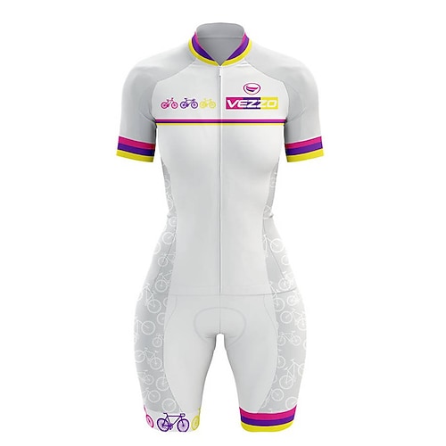Damen Triathlonanzug Kurzarm Triathlon Sommer Frühling Herbst RosaWeiß Blau Rot Schwarz Schwarz Grafik Fahhrad Radfahren Fitness, Laufen Yoga Elastisch Ganzkörper Lycra Sport Bekleidung Image