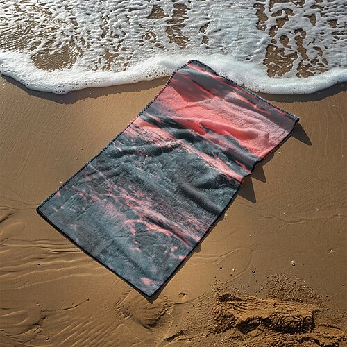 Strandtuch, bequeme Decken, Love Sea-Serie, Badetuch, großes Handtuch mit 3D-Druckmuster, Badetuch, Strandlaken, Decke, klassisch, 100 % Mikrofaser Image