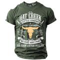 Hat Creek Cattle Company Vintage-Herren-T-Shirt mit 3D-Druck, T-Shirt, T-Shirt, Top, Sport, Outdoor, Urlaub, Ausgehen, T-Shirt, Schwarz, Marineblau, Braun, Kurzarm-T-Shirt mit Rundhalsausschnitt,