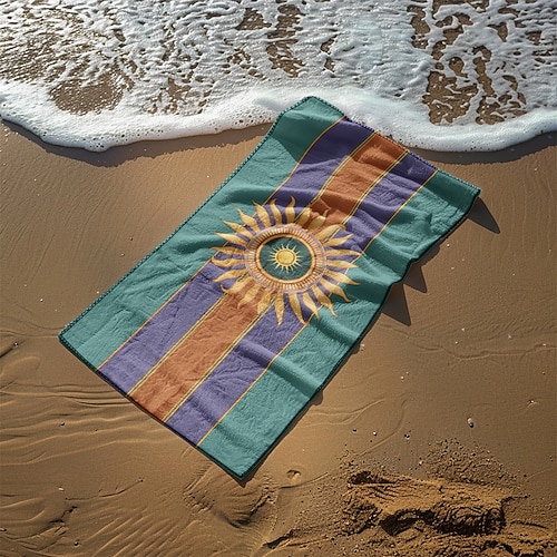 Strandtuch, Badetuch, großes Handtuch mit 3D-Druck, Meeresmuster, Badetuch, Strandlaken, Decke, klassische, bequeme Decken aus 100 % Mikrofaser Image