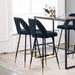 ROOM FULL Set Of 2 Bar Stool Collection Akoya Contemporary Velvet Upholstered Connor High 29" Stool Chair & Counter Stools w/ Nailheads | Wayfair