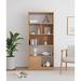 LORENZO 78.74" H x 31.49" W Solid Wood Standard Bookcase Wood in Brown/Green | 78.74 H x 31.49 W x 11.81 D in | Wayfair 03XF38HLQFPZZPWE