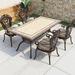 NashyCone Outdoor tile craft table & chair combination in Brown | 28.74" H x 62.99" L x 35.43" W | Wayfair 15LSF128GDI1A83JHJ2