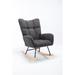 Toeasliving Rocking Chair, Soft Teddy Fabric Rocking Chair brown in Gray | Wayfair wayus-W1372115143-US-ZT