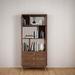 RARLON 78.74" H x 35.43" W Solid Wood Standard Bookcase Wood in Brown/Gray | 78.74 H x 35.43 W x 14.17 D in | Wayfair 01ZCY38ZLD9OZFIP3