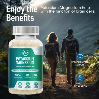 Minch-Supplément de magnésium et de potassium pour adultes capsules à haute absorption soutien des