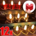 Bougies LED en forme de cœur galvanoplastie lampe à piles décoration de fête de mariage et de la