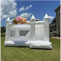 Free shipping Giant White Bounce House Inflatable Bouncy Castle with Slide full PVC Jump House for