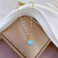 Beautiful Stylish Opal Decorated Bee Pendant Necklace Luxury Jewelry Women's Necklace Perfect