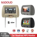 MJDOUD Car Headrest Monitor Universal 7 Inch TFT LED Screen Multimedia MP5 Player Pillow Support