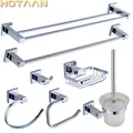 Stainless Steel Bathroom Hardware Set Chrome Polished Toothbrush Holder Paper Holder Towel Bar