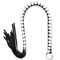 65CM PU Leather Braid Horse Whip Horse Training Whips Handle With Iron Hoop