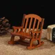 1/12 Wooden Mini Dollhouse Rocking Chair Model Toy DIY Miniature Accessory