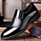 Black Patent PU Leather Shoes Slip on Formal Men Shoes Plus Size Point Toe Wedding Shoes for Male