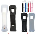 Silicone Case Cover Skin For Wii Remote Contoller with 7pcs Adjustable Hand Wrist Strap for PS3