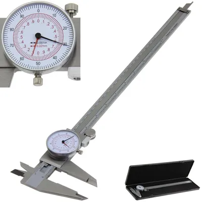 Dial Caliper 6" 8" 12" / 150 200 300mm Metric/INCH Standard MM Dual Hand Reading Scale vernier caliper with dial thickness gauge