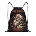 Heavy Metal Maidens Pop Rock Iron Drawstring Backpack Sports Gym Bag for Men Women Shopping Sackpack