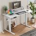 Inbox Zero Electric Height Adjustable Standing Desk, Sit To Stand Ergonomic Computer Desk in White | 28" H x 48" W x 24" D | Wayfair