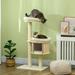 Tucker Murphy Pet™ Pawhut 3-Level Cat Tree w/ Sisal Scratching Posts, Fun Cat Badminton Toy For Playing, Soft Cushions, & Play Areas | Wayfair