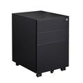 Inbox Zero 3 Drawer Mobile File Cabinet w/ Lock Steel File Cabinet For Legal/Letter/A4/F4 Size, Fully Assembled Include Wheels | Wayfair