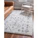 Gray/White Rectangle 4'1" x 6'1" Area Rug - Union Rustic Rabat Shag Collection Modern Tribal Moroccan Inspired Plush & Soft Nomad Design Area Rug (9' 0 X 12' 0 Rectangular | Wayfair