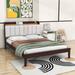 Winston Porter Upholstered Platform Bed w/ USB & Storage Headboard, Solid Wood in Brown | Full | Wayfair 06D01302726C4B7D96B7B4BE17550DE1