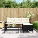 Vidaxl Patio Sofa w/ Table & Cushions L-Shaped Gray Poly Rattan | Wayfair 365571