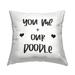 Stupell You Me & Doodle Dog Breed Family Phrase Printed Outdoor Throw Pillow Design by Daphne Polselli