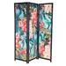 71 Inch Room Divider, Folding Screen, 3 Panels, Floral Design, Multicolor