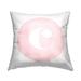 Stupell Pink Name Initial Printed Outdoor Throw Pillow Design by Lil' Rue
