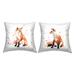 Stupell Sitting Red Fox Urban Splatter Nature Animal Printed Outdoor Throw Pillow Design by Victoria Borges (Set of 2)