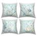 Stupell Underwater Seashell Coral Reef Printed Outdoor Throw Pillow Design by Lucille Price (Set of 4)