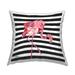 Stupell Floral Flamingo Bold Stripes Printed Outdoor Throw Pillow Design by Paul Brent