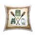 Stupell Various Camping Gear Rustic Grain Pattern Printed Outdoor Throw Pillow Design by ND Art