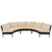 Patio Furniture Set, 3 Piece Outdoor Half Moon Curved Sofa Set, All Weather Rattan Sectional Sofa with Cushions, Beige
