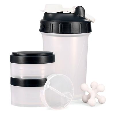 16oz Protein Shaker Bottle with Interlocking Storage