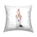 Stupell Trendy Fashion Woman Sipping Morning Coffee Printed Outdoor Throw Pillow Design by Ziwei Li