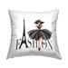 Stupell Parisian Fashion Illustration High End Design Black Dress Printed Outdoor Throw Pillow Design by Elizabeth Tyndall