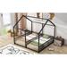Twin House Platform Beds for 2 Kids, Double Shared Size Kids Beds, Metal Floor Bed Frame for Boys & Girls, Can Be Decorated Tent