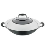 Advanced Home Hard-Anodized Nonstick Open Stock Cookware- Woks (14-Inch Covered Wok, Onyx)