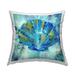 Stupell Rustic Blue Clam Shell Printed Outdoor Throw Pillow Design by Liz Jardine