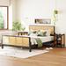3 Pieces Full Size Rattan Platform Bed With 2 Nightstands,Solid Construction