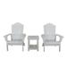 3 Piece Outdoor Patio Adirondack Chairs, All-Weather Bistro Set with End Table Set for Backyards Gardens Lawns Poolside