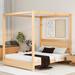Modern Canopy Queen/Full Platform Bed with Headboard, Support Legs